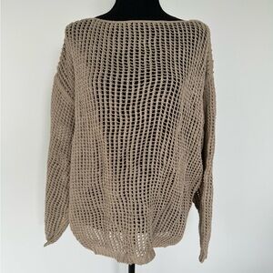 Mesh Knit Oversized Sweater Coverup